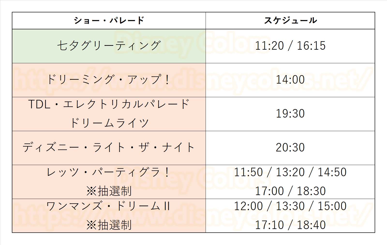 東京ディズニーランド 2019年7月のショースケジュール ディズニー七夕デイズ