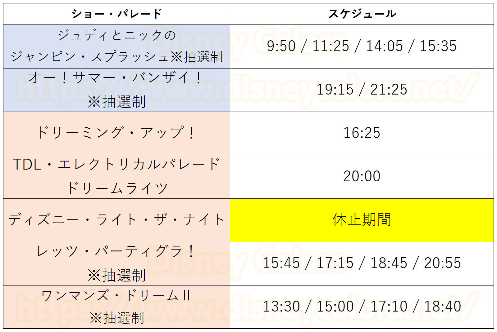 東京ディズニーランド 2019年9月のショースケジュール ドナルドのホット・ジャングル・サマー